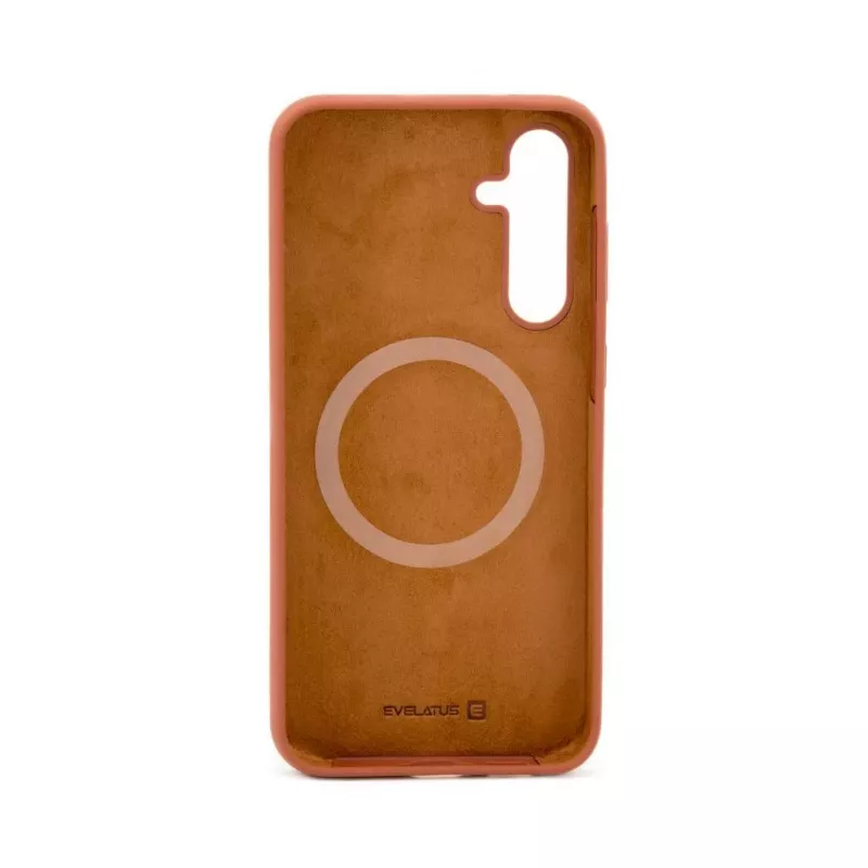 Evelatus Samsung Galaxy S23 FE Funda de silicona Premium Soft Touch marrón saddle