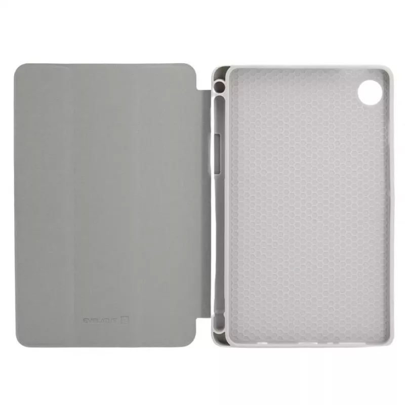 Evelatus Galaxy Tab A9 Funda para tablet con interior de imitación de microfibra plateada