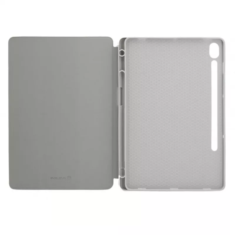 Evelatus Galaxy Tab S9 FE Funda para tablet con interior de microfibra sintética plateada