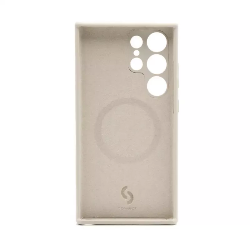 Connect Samsung Galaxy S24 Ultra Funda de silicona Soft Touch magnética de calidad premium gris