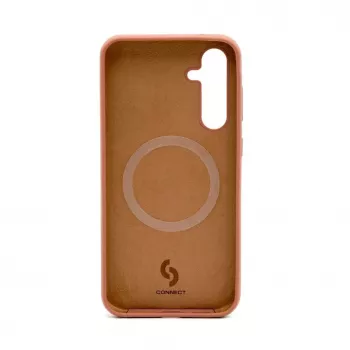 Connect Samsung Galaxy S23 FE Funda de silicona Soft Touch magnética de calidad premium marrón saddle