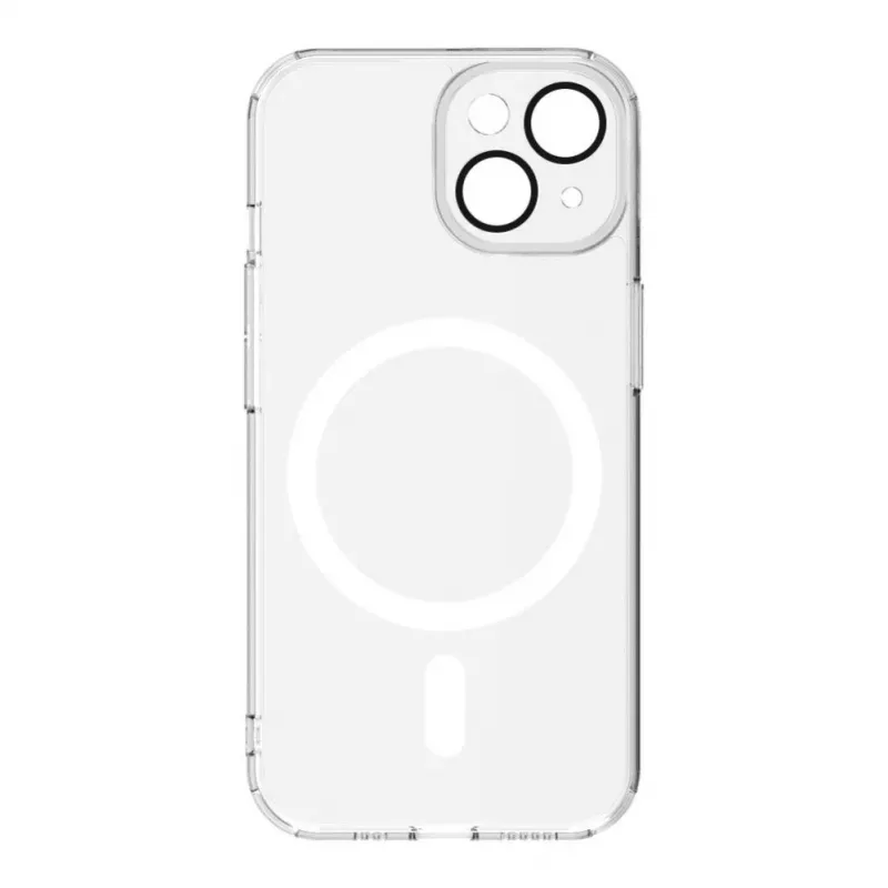 Connect Apple iPhone 15 Funda transparente con protección magnética y para cámara