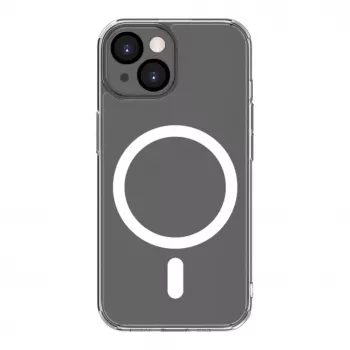 Connect Apple iPhone 15 Funda transparente con protección magnética y para cámara
