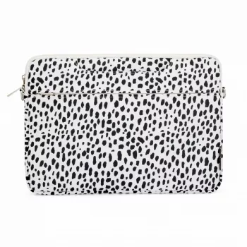iLike Funda de tela para portátil de 15-16 pulgadas con correa Leopard blanco