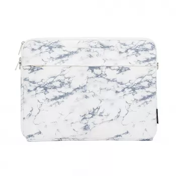 iLike Funda de tela para portátil de 15-16 pulgadas con correa Marble blanco