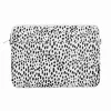 iLike Funda de tela para portátil de 13-14 pulgadas con correa Leopard blanco