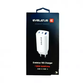 Evelatus Cargador rápido de 65W máx. EU USB-C1/USB-C1/USB-A blanco