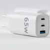 Evelatus Cargador rápido de 65W máx. EU USB-C1/USB-C1/USB-A blanco
