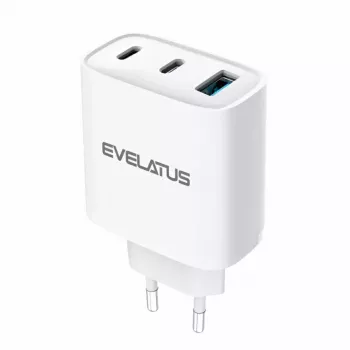 Evelatus Cargador rápido de 45W máx. EU USB-C1/USB-C1/USB-A - RCE-4501ACCL blanco