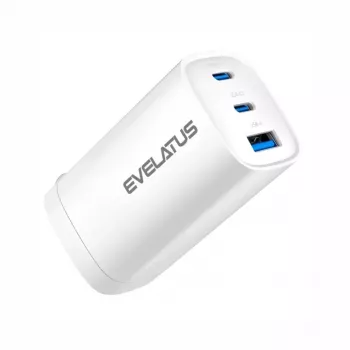 Evelatus Cargador rápido de 65W máx. CN USB-C1/USB-C1/USB-A blanco