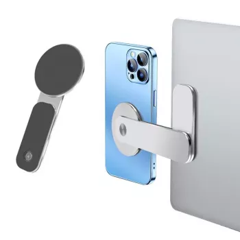 iLike Universal P65 Soporte Magnético Lateral de Monitor de Aluminio para Smartphone Plata