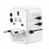 EVELATUS Adaptador de Viaje Universal 35W con 1 PD USB-C, 2 USB-C, 2 USB-A, Blanco