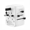 EVELATUS Adaptador de Viaje Universal 35W con 1 PD USB-C, 2 USB-C, 2 USB-A, Blanco