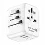EVELATUS Adaptador de Viaje Universal 35W con 1 PD USB-C, 2 USB-C, 2 USB-A, Blanco