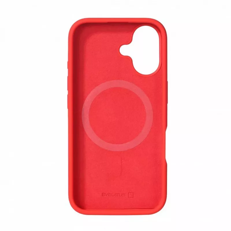 Evelatus Funda de Silicona Soft Touch MagSafe Premium para Apple iPhone 16 Roja