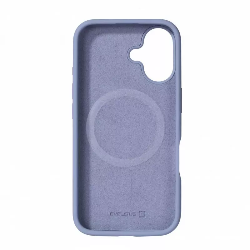 Evelatus Funda de Silicona Soft Touch MagSafe Premium para Apple iPhone 16 Gris Lavanda