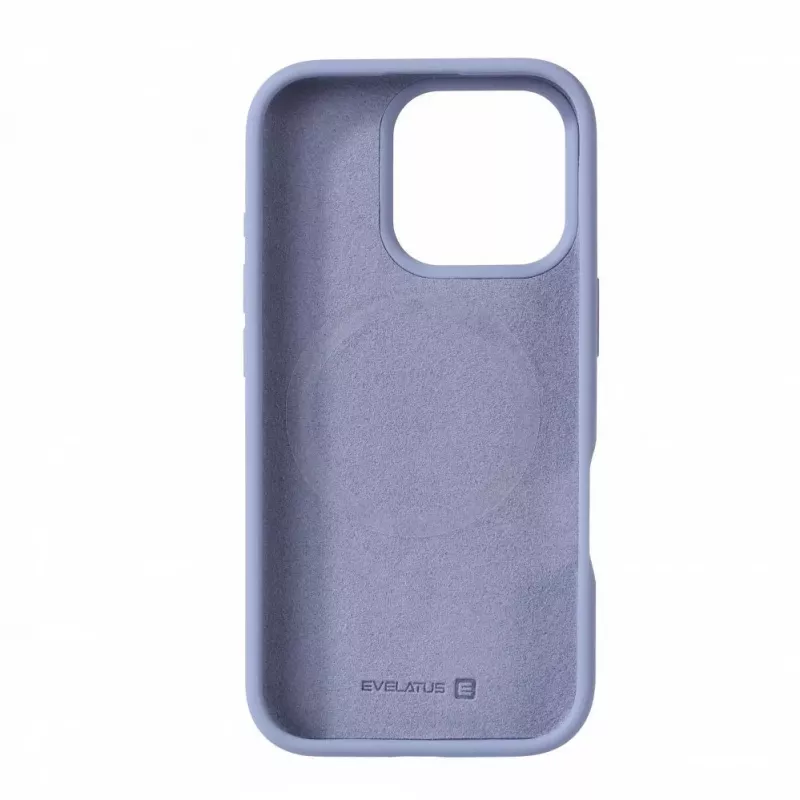 Evelatus Funda de Silicona Soft Touch MagSafe Premium para Apple iPhone 16 Pro Max Gris Lavanda