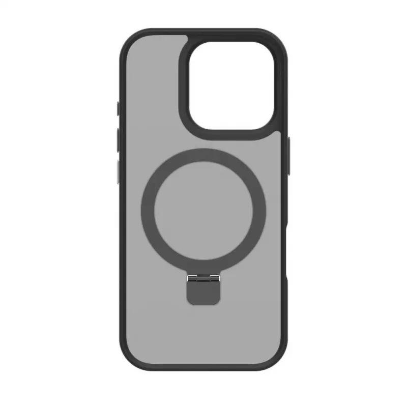 Evelatus Funda Shield con MagSafe y Soporte para Apple iPhone 16 Negro Mate