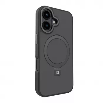 Evelatus Funda Shield con MagSafe y Soporte para Apple iPhone 16 Negro Mate
