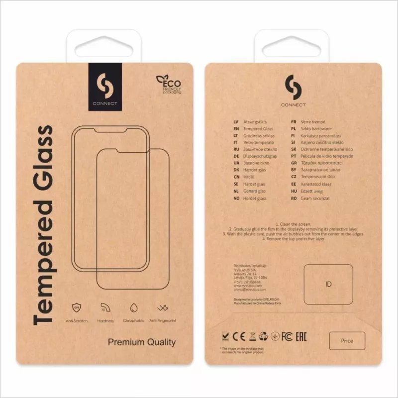 Connect Apple iPhone 16 Pro Max Corning Gorilla Glass Anti-Static 3D Full Cover 5X Stronger Negro