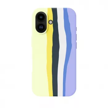 Evelatus Apple iPhone 16 Funda de silicona multicolor con MagSafe Crimson White