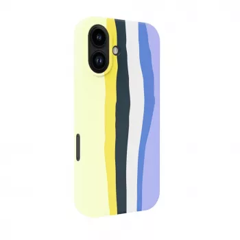 Evelatus Apple iPhone 16 Funda de silicona multicolor con MagSafe Crimson White