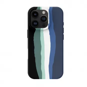 Evelatus Apple iPhone 16 Pro Funda de silicona multicolor con MagSafe Aqua Blue