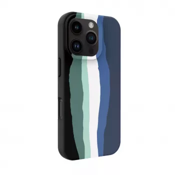 Evelatus Apple iPhone 16 Pro Max Funda de silicona multicolor con MagSafe Aura Blue
