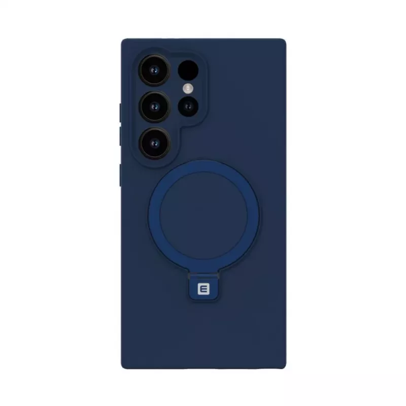 Evelatus Samsung S24 Ultra Premium Magsafe con soporte Funda de silicona Soft Touch Azul oscuro