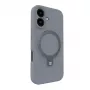 Evelatus Apple iPhone 16 Funda de silicona Soft Touch con soporte y MagSafe Plata