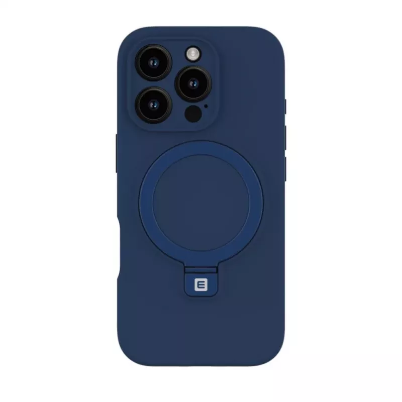 Evelatus Apple iPhone 16 Pro Premium Magsafe con soporte Funda de silicona Soft Touch Azul oscuro
