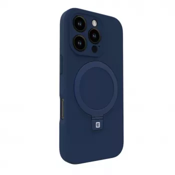 Evelatus Apple iPhone 16 Pro Premium Magsafe con soporte Funda de silicona Soft Touch Azul oscuro