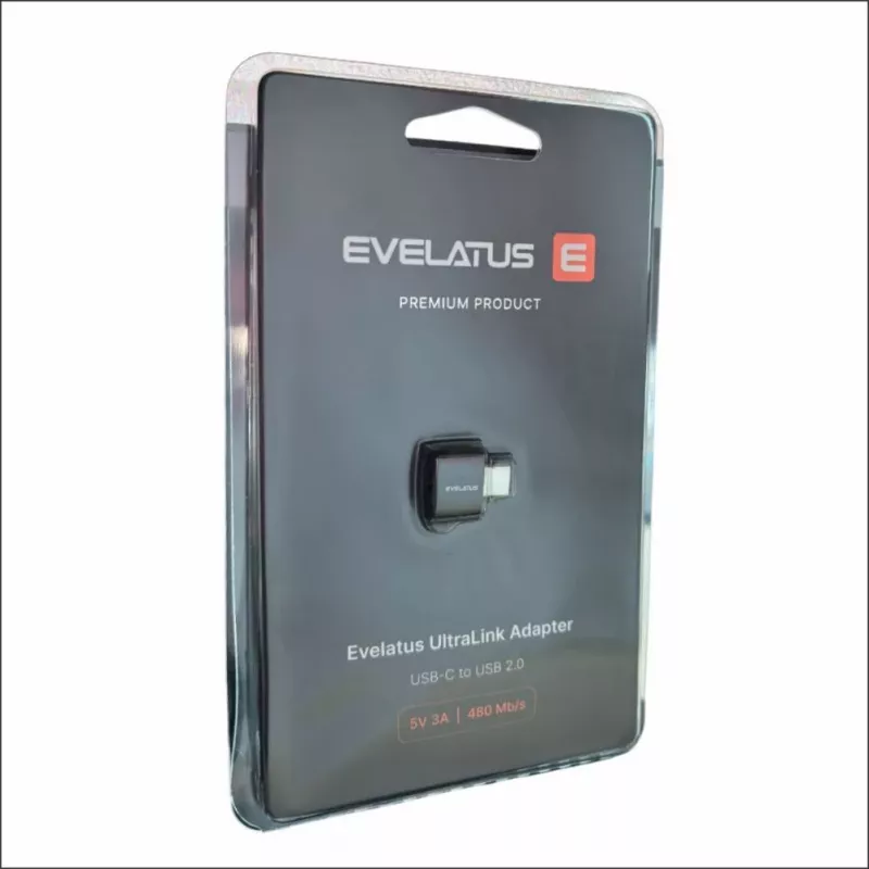 Evelatus UltraLink Adaptador OTG USB-C a USB 3.0 5V 3A 5 Gbps Negro