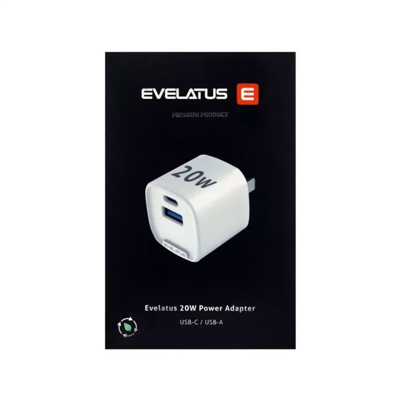 Evelatus Adaptador QuickVolt 20W USA/CN Blanco