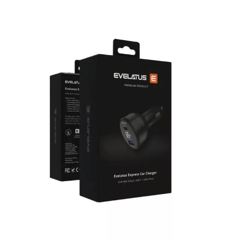Evelatus Cargador de Coche Express 30W Negro