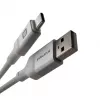 Evelatus Cable USB-A a USB-C 2M Carcasa de Aluminio Trenzado Blanco