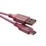 Evelatus Cable USB-A a USB-C 2M Nylon Trenzado Carcasa de Aluminio Rosa