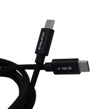 Evelatus Cable Flex Pro USB 2.0 Type-C a Type-C 1,2M 100W 5A Negro