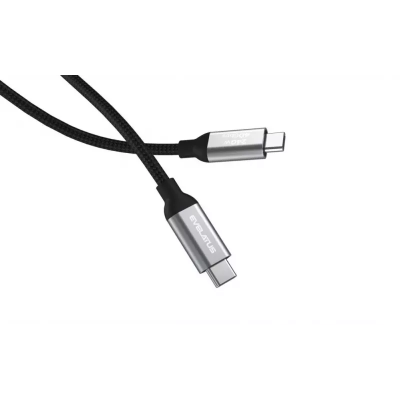 Evelatus Cable Flex Pro USB 2.0 Type-C a Type-C 1,2M 240W 5A Negro