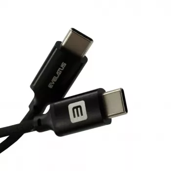 Evelatus Cable Magnético E-Mag Power 60W USB-C a USB-C 1,2m Negro