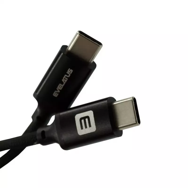 Evelatus Cable Magnético E-Mag Power 60W USB-C a USB-C 1,2m Negro