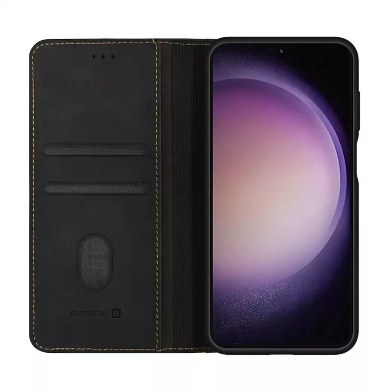 Evelatus Funda tipo libro para Samsung Galaxy S24 negra