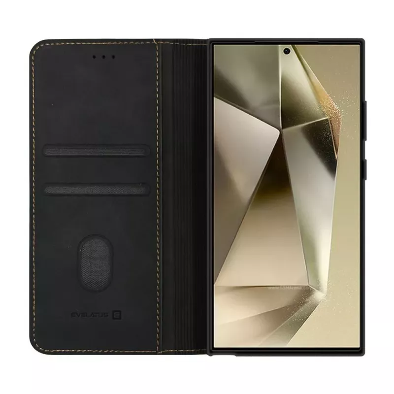 Evelatus Funda tipo libro para Samsung Galaxy S24 Ultra negra