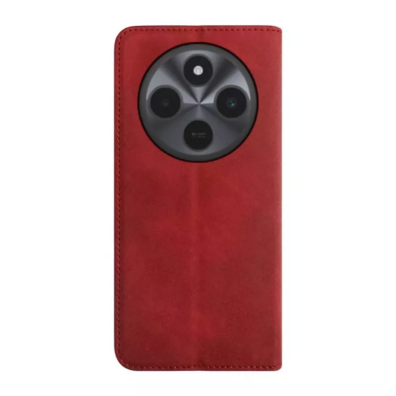 Evelatus Funda tipo libro de piel PU para Xiaomi Redmi 14C 4G/14C 5G/Redmi A4/POCO C75 roja
