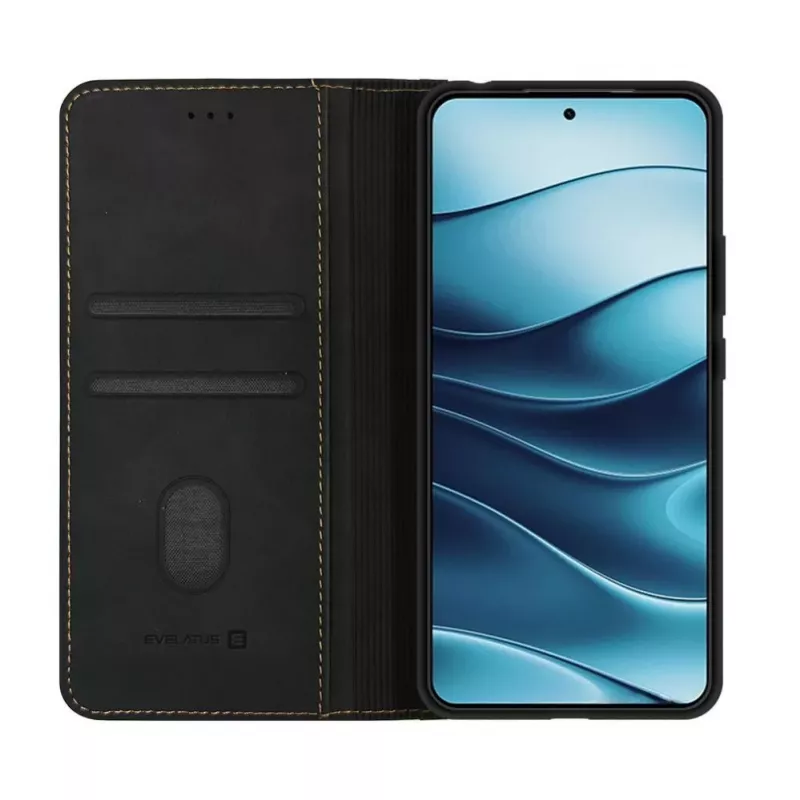 Evelatus Funda tipo libro para Xiaomi Redmi Note 14 5G - Negra