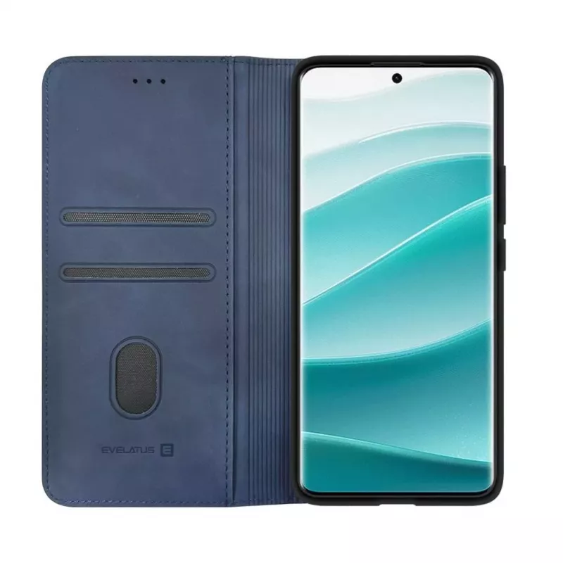 Evelatus Funda tipo libro para Xiaomi Redmi Note 14 Pro 4G/Poco X7 azul oscuro