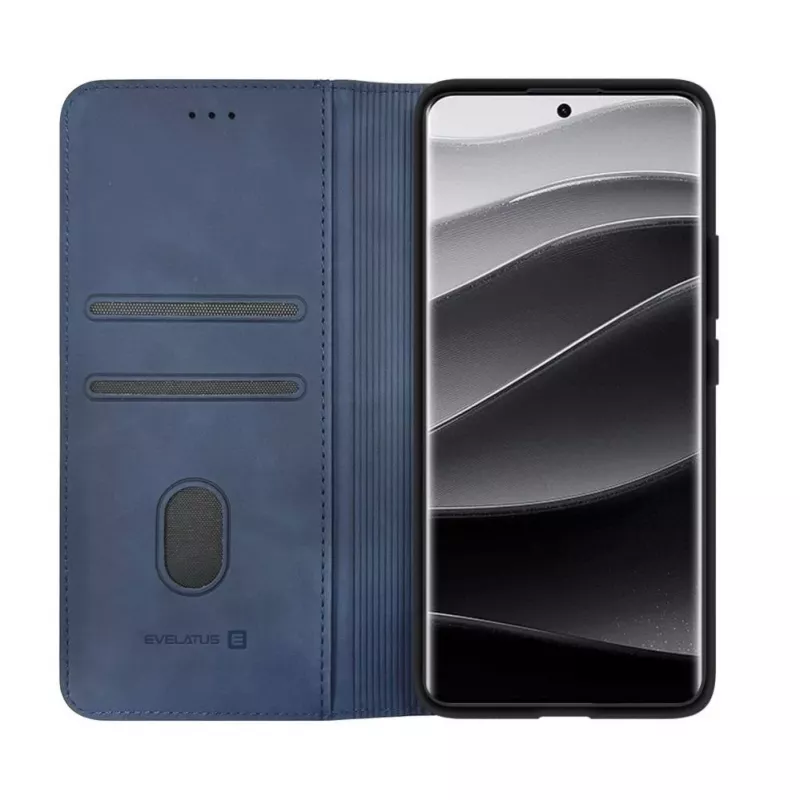 Evelatus Funda tipo libro para Xiaomi Redmi Note 14 Pro Plus azul oscuro
