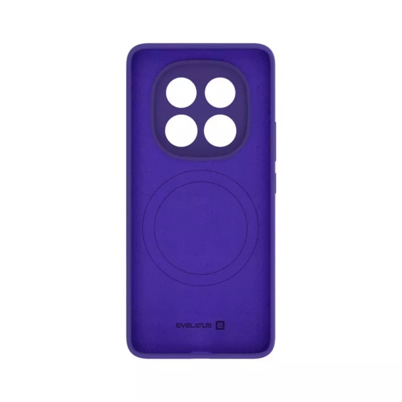 Evelatus Funda de silicona Soft Touch magnética Premium para Xiaomi Redmi Note 14 Pro 4G/Poco X7 morada
