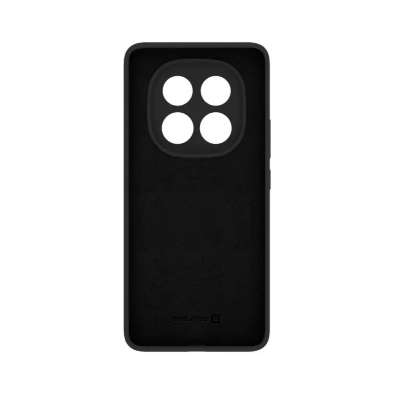 Evelatus Funda de silicona Soft Touch magnética Premium para Xiaomi Redmi Note 14 Pro 4G/Poco X7 negra