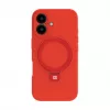 Evelatus Funda de silicona Soft Touch Premium con MagSafe y soporte para Apple iPhone 16 roja